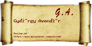 György Avenár névjegykártya